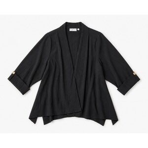 Habitat Clothes To Live‎ In Black Textured Open Front Cardigan Jacket Small